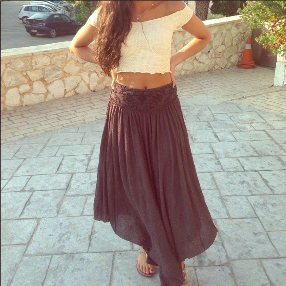 Free People Light Blue Embroidered Boho Handkerchief Skirt - Picture 8 of 8